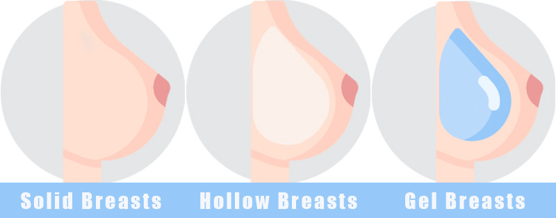 solid vs hollow vs gel sex doll breasts