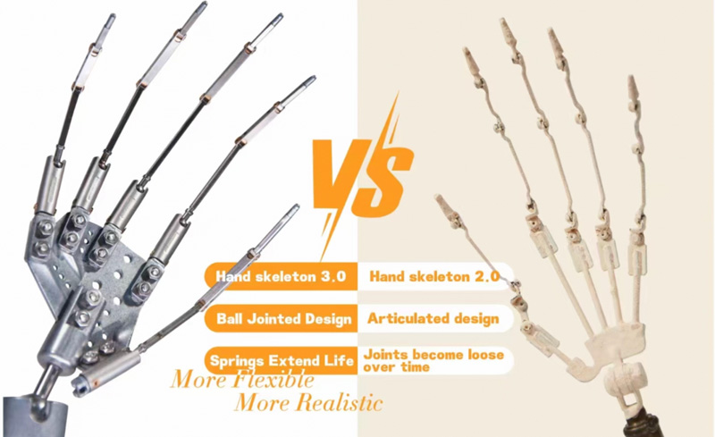 WM Sex Doll's fingers skeleton V3 vs. V2