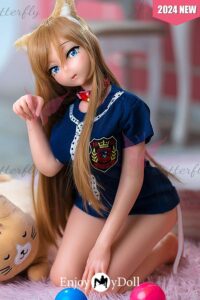 BS #3Head Akane 95cm D-cup Small Anime Silicone Sex Doll with Furry Cat Ears Only | Butterfly