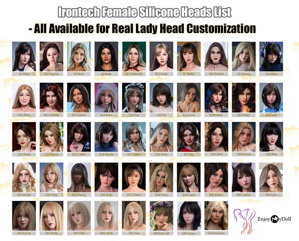 Irontech silicone heads list for Real Lady