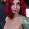 Dolls Castle Priya 168cm fantasy silicone sex doll A-cup with dragon tail & makeup