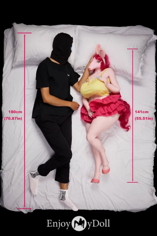 Climax Doll pink horse sex doll FD141cm E-cup Monie with implanted hair/tail