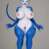 dollscastle mini silicone fox sex doll blue white skin