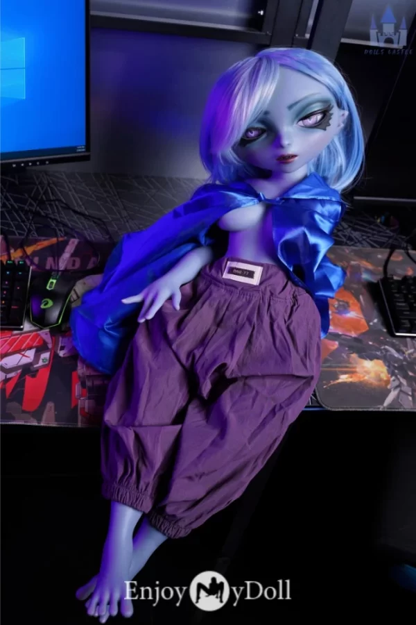 Dolls Castle Vexa SZ15 78cm B-cup mini blue silicone fantasy elf sex doll toy