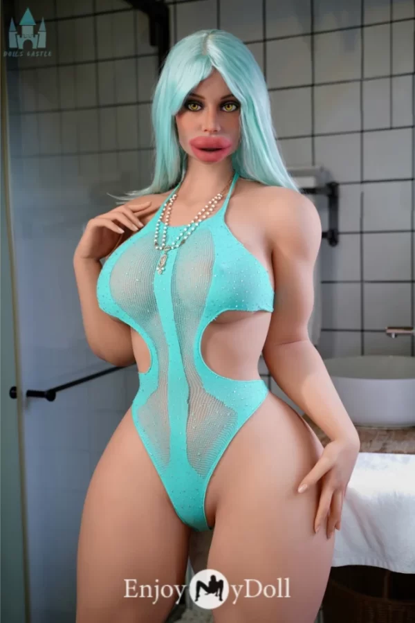 Dolls Castle DC64 head with big thick lips 164cm e-cup TPE BBW sex doll tan skin