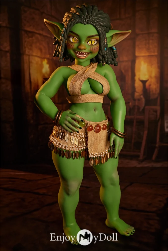 Climax Doll Si70cm AT Kaela mini silicone sex doll green skin