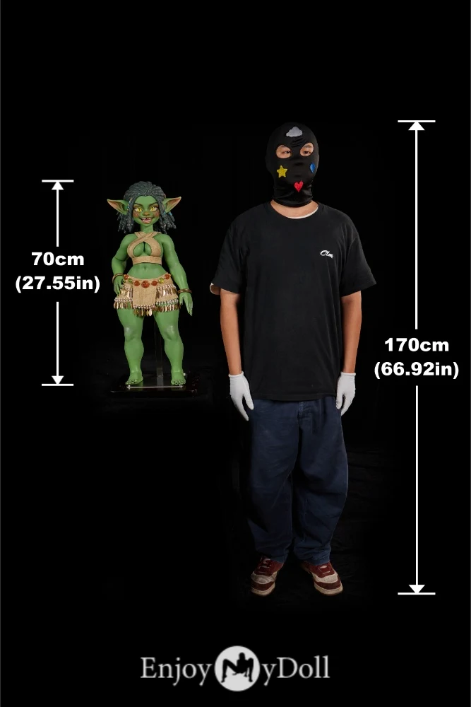 Climax Doll Si70cm AT Kaela mini silicone fantasy elf sex doll green skin size