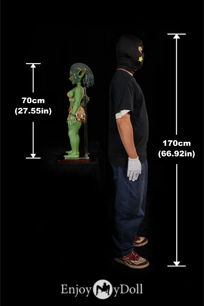 Climax Doll Si70cm AT Kaela mini silicone fantasy elf sex doll green skin size