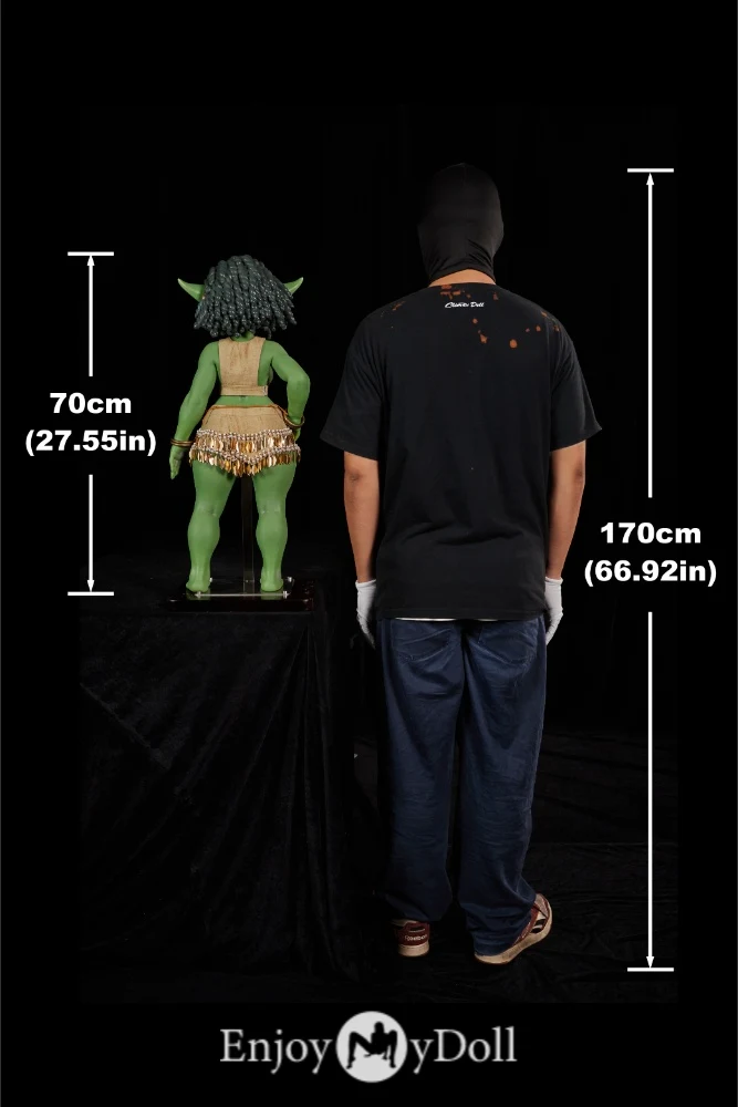 Climax Doll Si70cm AT Kaela mini silicone fantasy elf sex doll green skin size