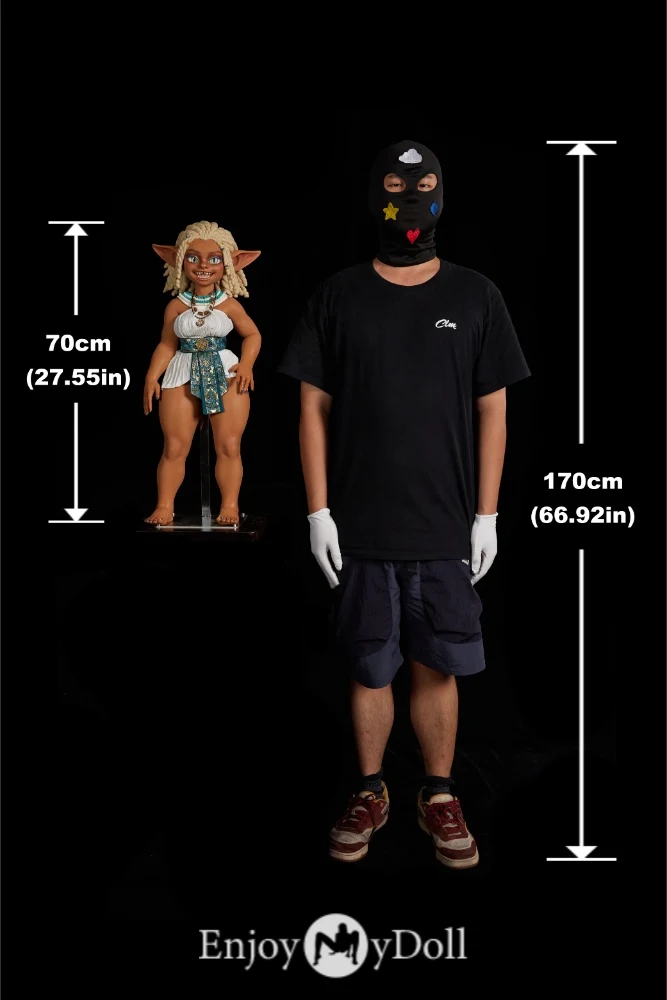 Climax Doll Si70cm AT Kaela mini silicone fantasy elf sex doll suntan size