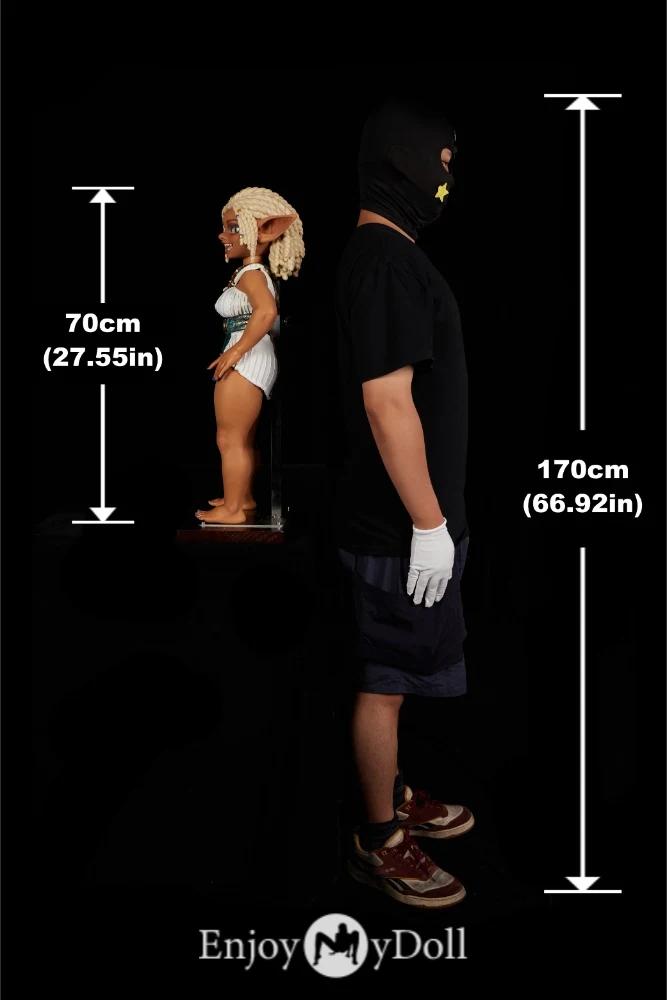 Climax Doll Si70cm AT Kaela mini silicone fantasy elf sex doll suntan size