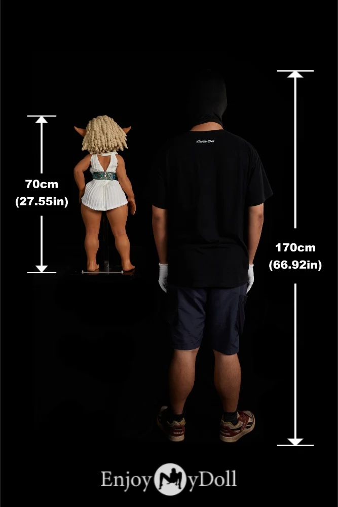 Climax Doll Si70cm AT Kaela mini silicone fantasy elf sex doll suntan size