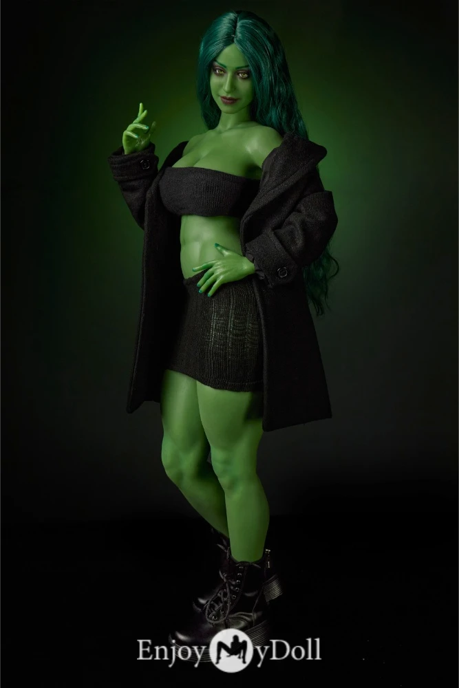 Climax Doll/CLM Renee Si70cm KA mini silicone green female sex love doll